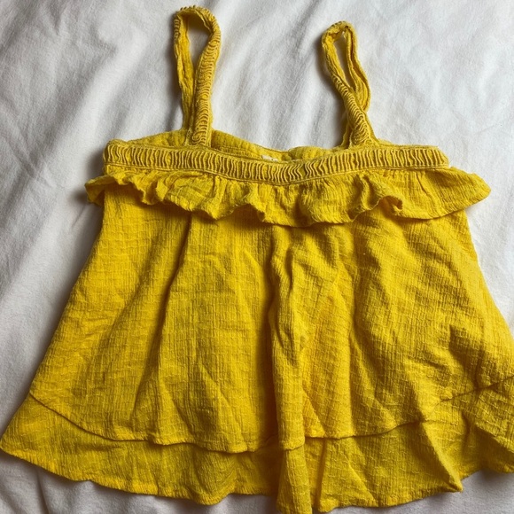 Rocks & Indigo Yellow Ruffle Layered Top - Picture 2 of 3